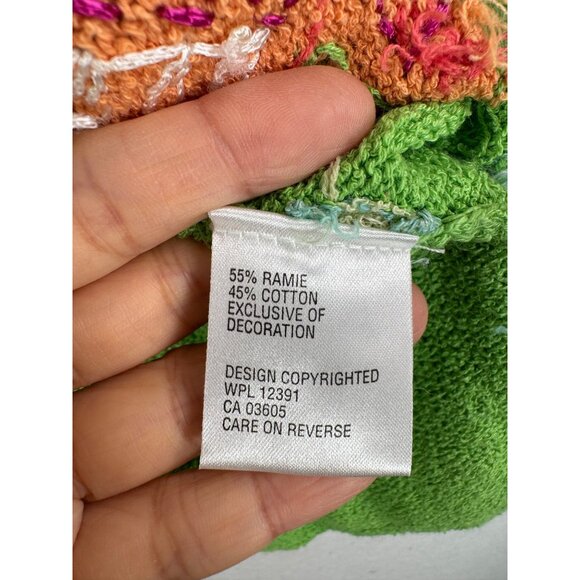 VTG David Brooks‎ ramie blend embroidered floral cardigan sz S - Picture 5 of 7